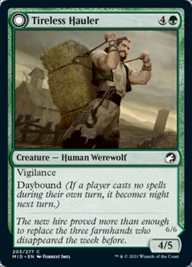 Tireless Hauler // Dire-Strain Brawler (MID-203) - Innistrad: Midnight Hunt: (Double Faced Transform)