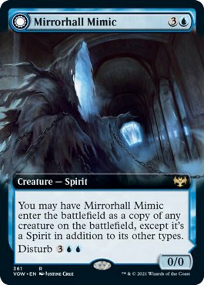Mirrorhall Mimic // Ghastly Mimicry (VOW-361) - Innistrad: Crimson Vow: (Extended Art, Double Faced Transform)