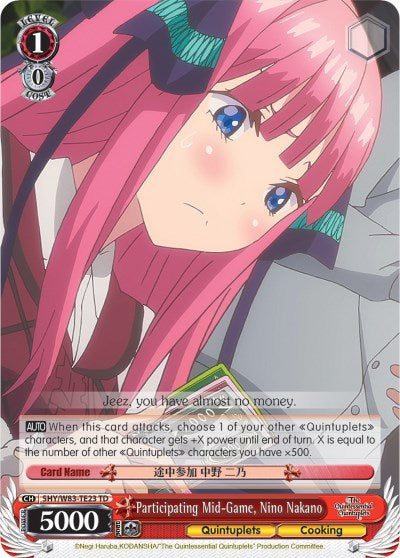 Participating Mid-Game, Nino Nakano (5HY/W83-TE23 TD) - The Quintessential Quintuplets