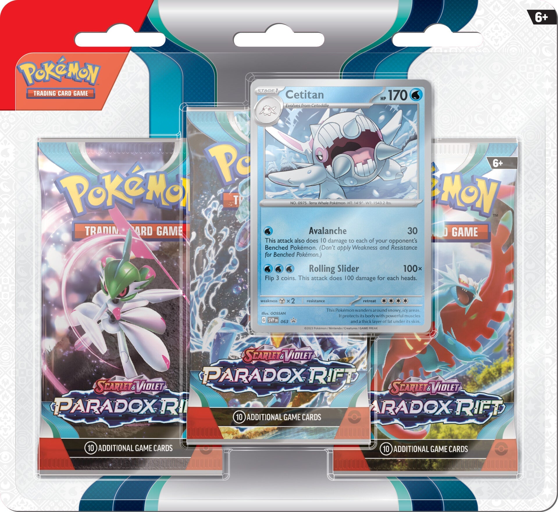 Pokemon: Paradox Rift - 3-Pack Blister (Cetitan)