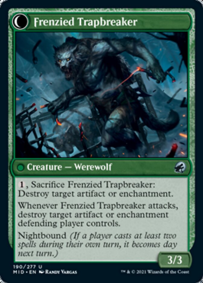Outland Liberator // Frenzied Trapbreaker (MID-190) - Innistrad: Midnight Hunt: (Double Faced Transform)