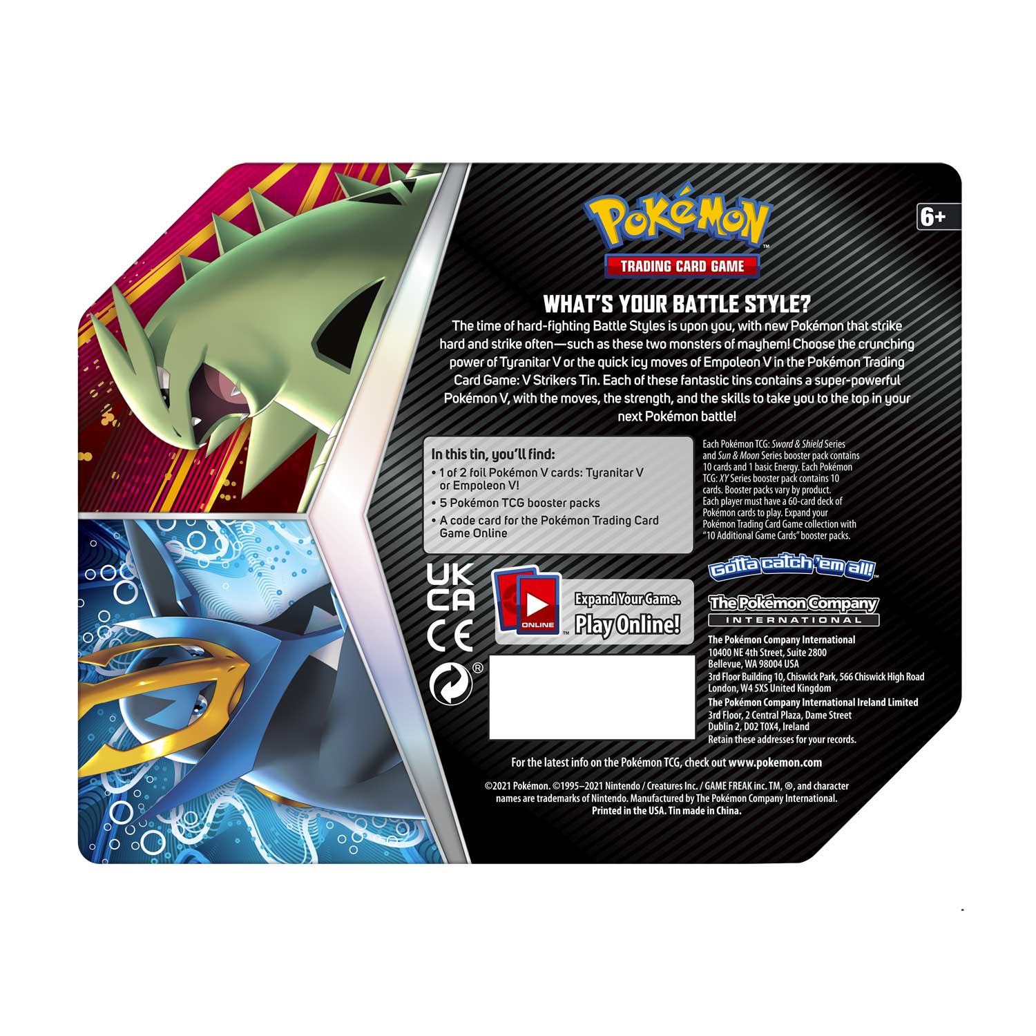 Sword & Shield: Battle Styles - V Strikers Tin (Tyranitar V)