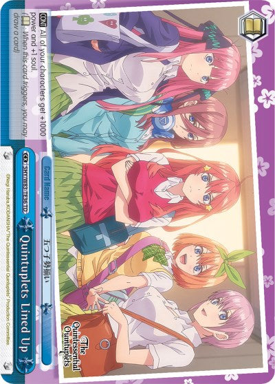 Quintuplets Lined Up (Blue) (5HY/W83-TE36 TD) - The Quintessential Quintuplets