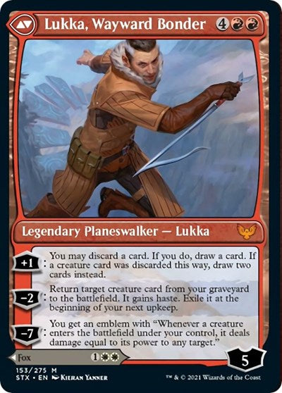 Mila, Crafty Companion // Lukka, Wayward Bonder (PRE-153S) - Strixhaven: School of Mages Promos Foil