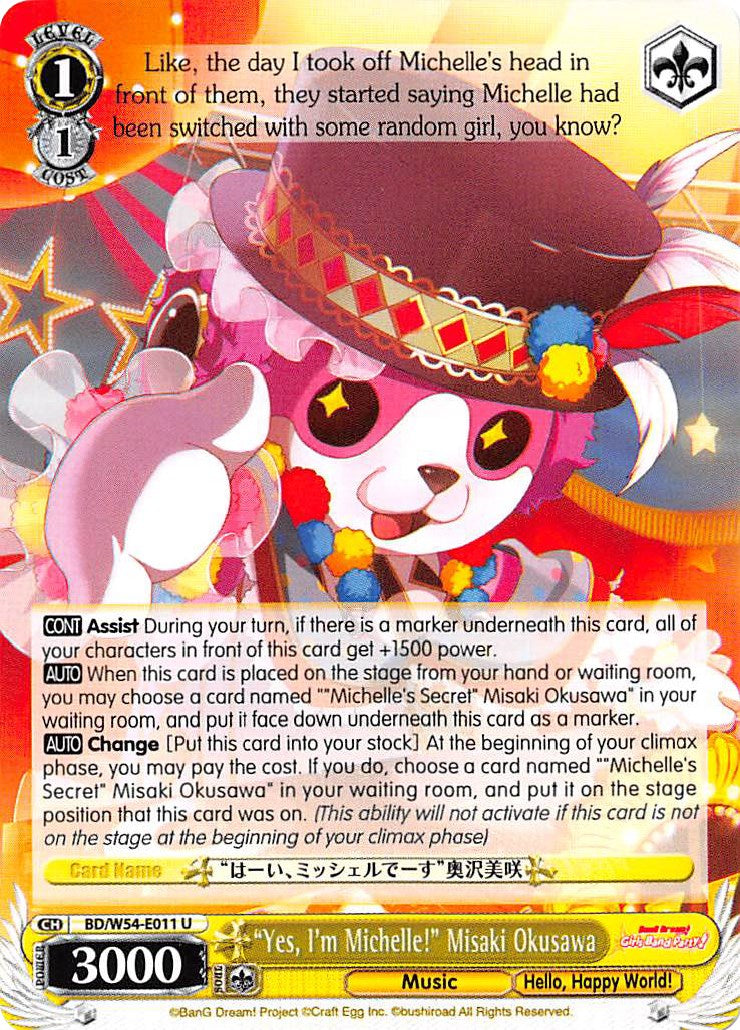 "Yes, I'm Michelle!" Misaki Okusawa (BD/W54-E011 U) - BanG Dream! Girls Band Party!