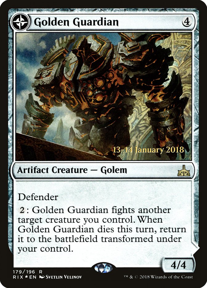 Golden Guardian // Gold-Forge Garrison (PRE-179S) - Rivals of Ixalan Promos: (compasslanddfc) Foil