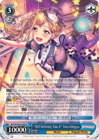 "Will Definitely Take It" Arisa Ichigaya (BD/EN-W03-099 R) - BanG Dream! Girls Band Party! MULTI LIVE