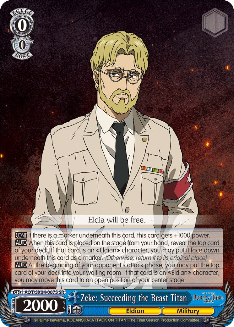 Zeke: Succeeding the Beast Titan (SR) (AOT/SX04-067S SR) - Attack On Titan: Final Season