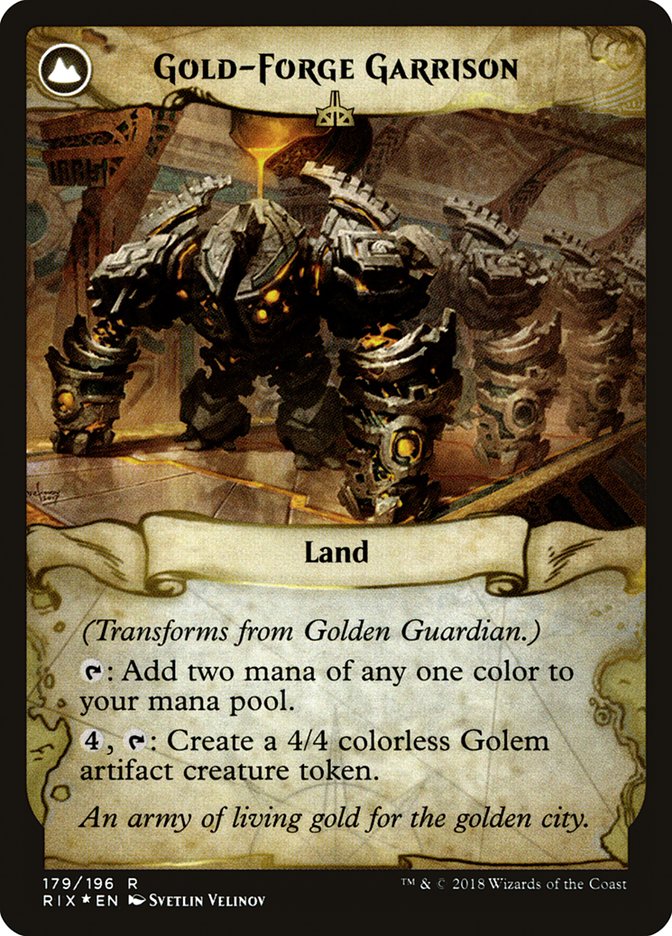 Golden Guardian // Gold-Forge Garrison (PRE-179S) - Rivals of Ixalan Promos: (compasslanddfc) Foil