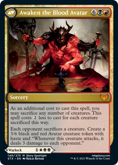 Extus, Oriq Overlord // Awaken the Blood Avatar (PRE-149S) - Strixhaven: School of Mages Promos Foil