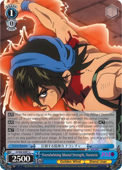 Overwhelming Mental Strength, Narancia (JJ/S66-E091 C) - JoJo's Bizarre Adventure: Golden Wind