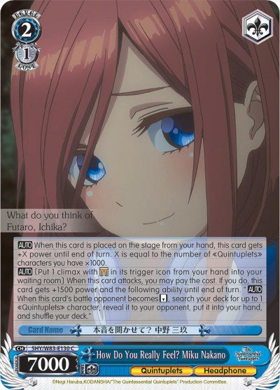 How Do You Really Feel? Miku Nakano (5HY/W83-E130 C) - The Quintessential Quintuplets