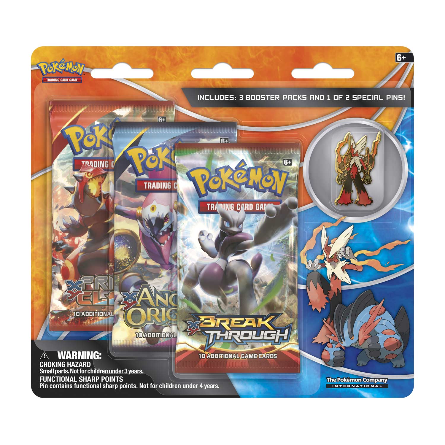 Pokemon Code Card BREAKthrough Collector Pin 3 Pack Blister Mega RESERVED outlet