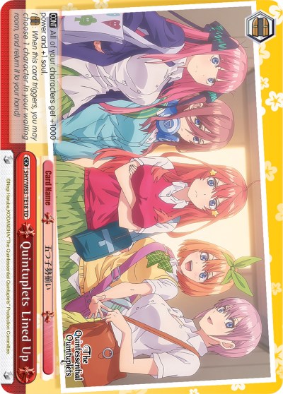 Quintuplets Lined Up (Red) (5HY/W83-TE18 TD) - The Quintessential Quintuplets