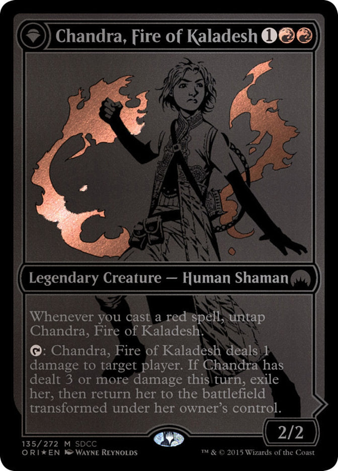 Chandra, Fire of Kaladesh // Chandra, Roaring Flame (MEDIA-135) - San Diego Comic-Con 2015: (originpwdfc) Foil