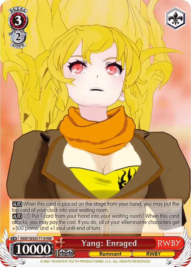 Yang: Enraged (RRR) (RWBY/WX03-T11R RRR) - RWBY