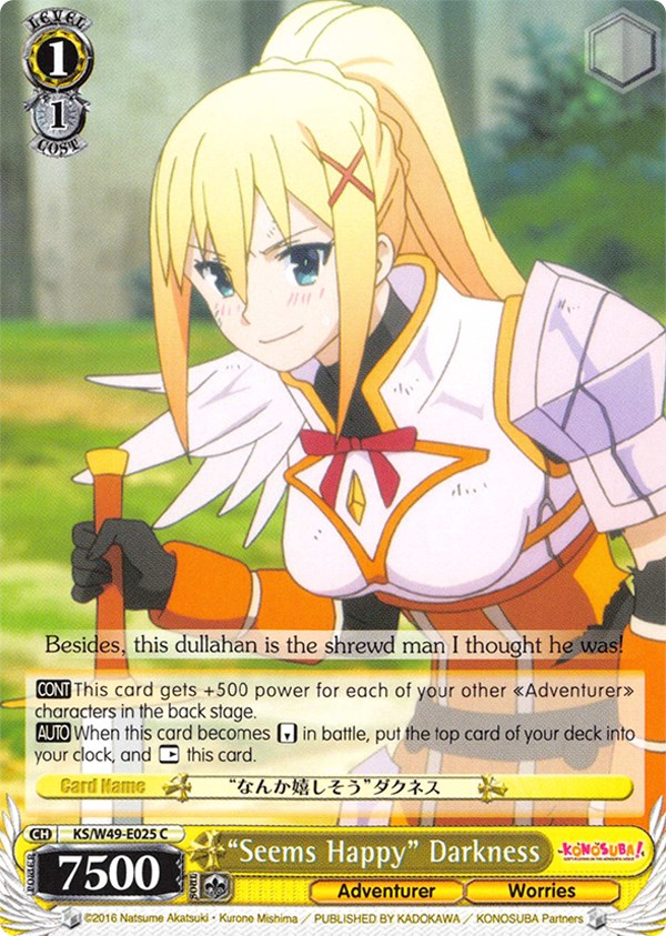 "Seems Happy" Darkness (KS/W49-E025 C) - KonoSuba