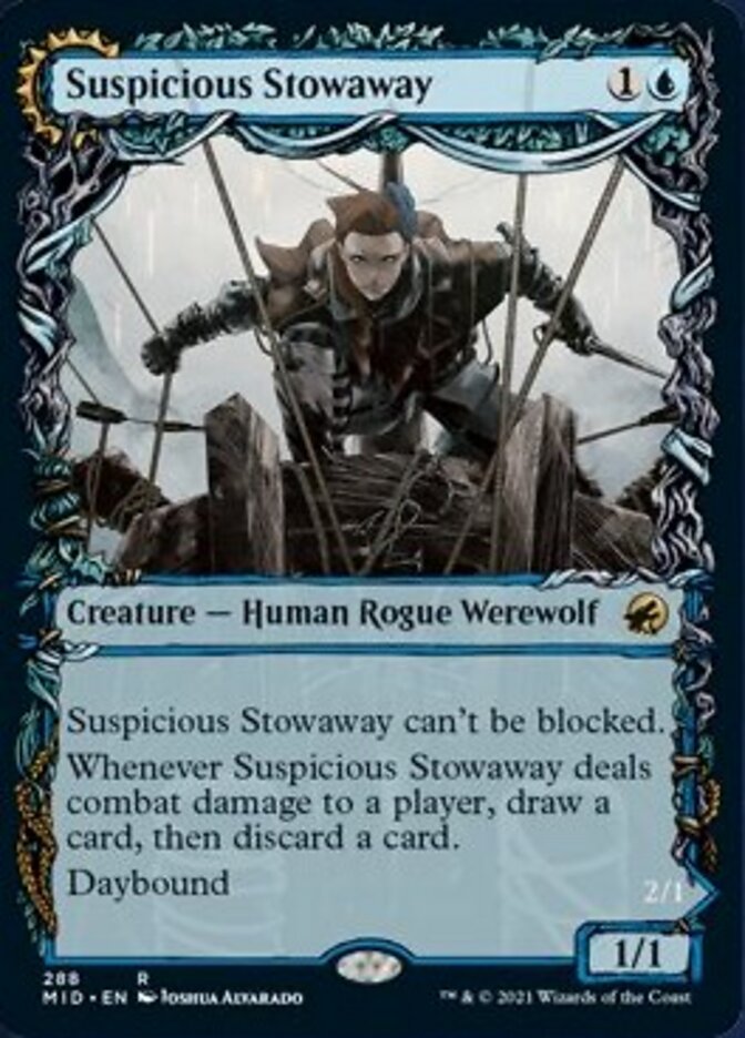 Suspicious Stowaway // Seafaring Werewolf (MID-288) - Innistrad: Midnight Hunt: (Showcase, Double Faced Transform)