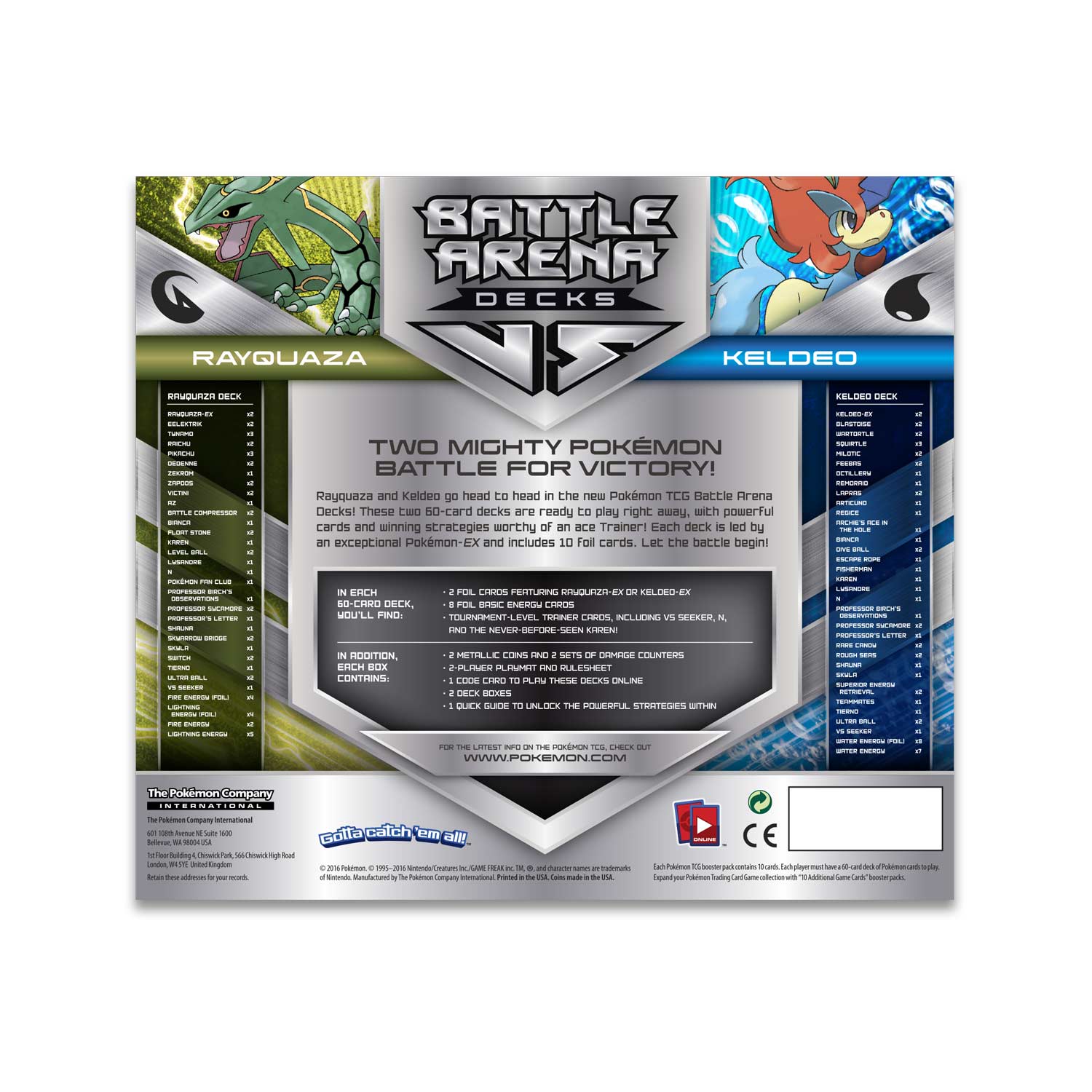 XY: Steam Siege - Battle Arena Decks (Rayquaza vs. Keldeo)
