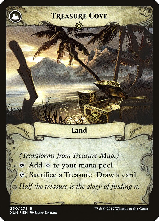 Treasure Map // Treasure Cove (PRE-250S) - Ixalan Promos: (compasslanddfc) Foil