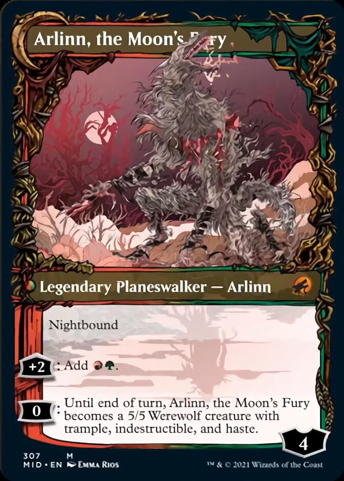 Arlinn, the Pack's Hope // Arlinn, the Moon's Fury (MID-307) - Innistrad: Midnight Hunt: (Showcase, Double Faced Transform)