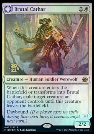 Brutal Cathar // Moonrage Brute (PRE-07S) - Innistrad: Midnight Hunt Promos: (Double Faced Transform) Foil