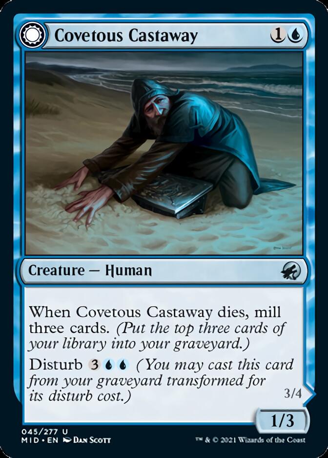 Covetous Castaway // Ghostly Castigator (MID-045) - Innistrad: Midnight Hunt: (Double Faced Transform)