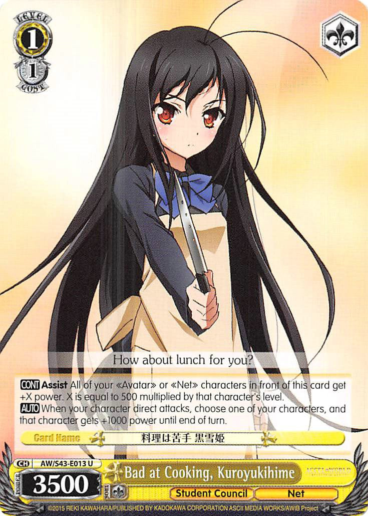 Bad at Cooking, Kuroyukihime (AW/S43-E013 U) - Accel World -Infinite Burst-
