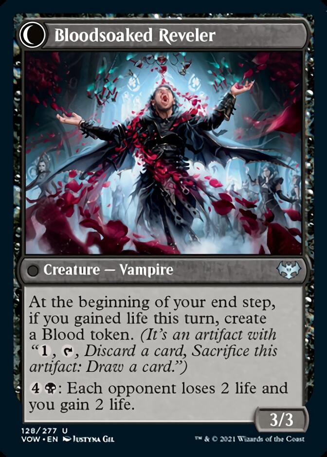 Restless Bloodseeker // Bloodsoaked Reveler (VOW-128) - Innistrad: Crimson Vow: (Double Faced Transform)