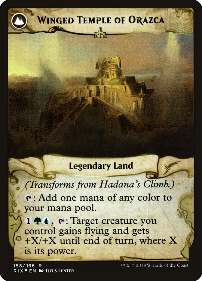 Hadana's Climb // Winged Temple of Orazca (PRE-158S) - Rivals of Ixalan Promos: (compasslanddfc) Foil