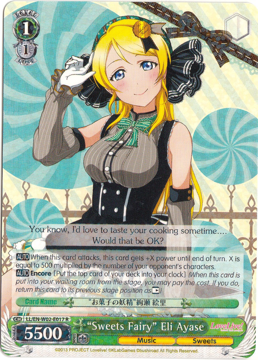 "Sweets Fairy" Eli Ayase (LL/EN-W02-E017 R) - Love Live! DX Vol.2