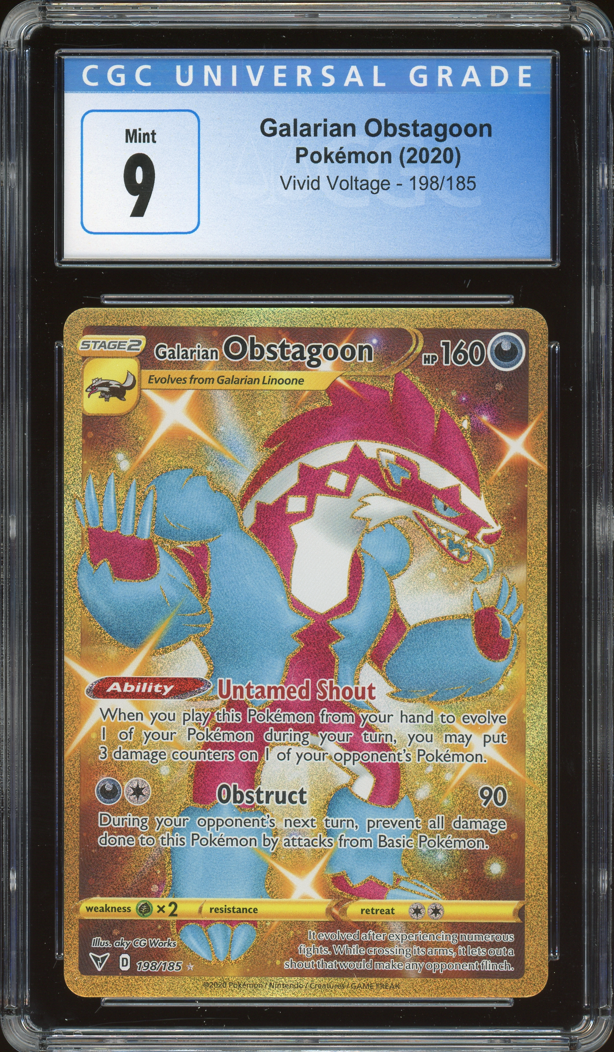 Pokemon: Galarian Obstagoon Vivid Voltage 198/185 CGC 9