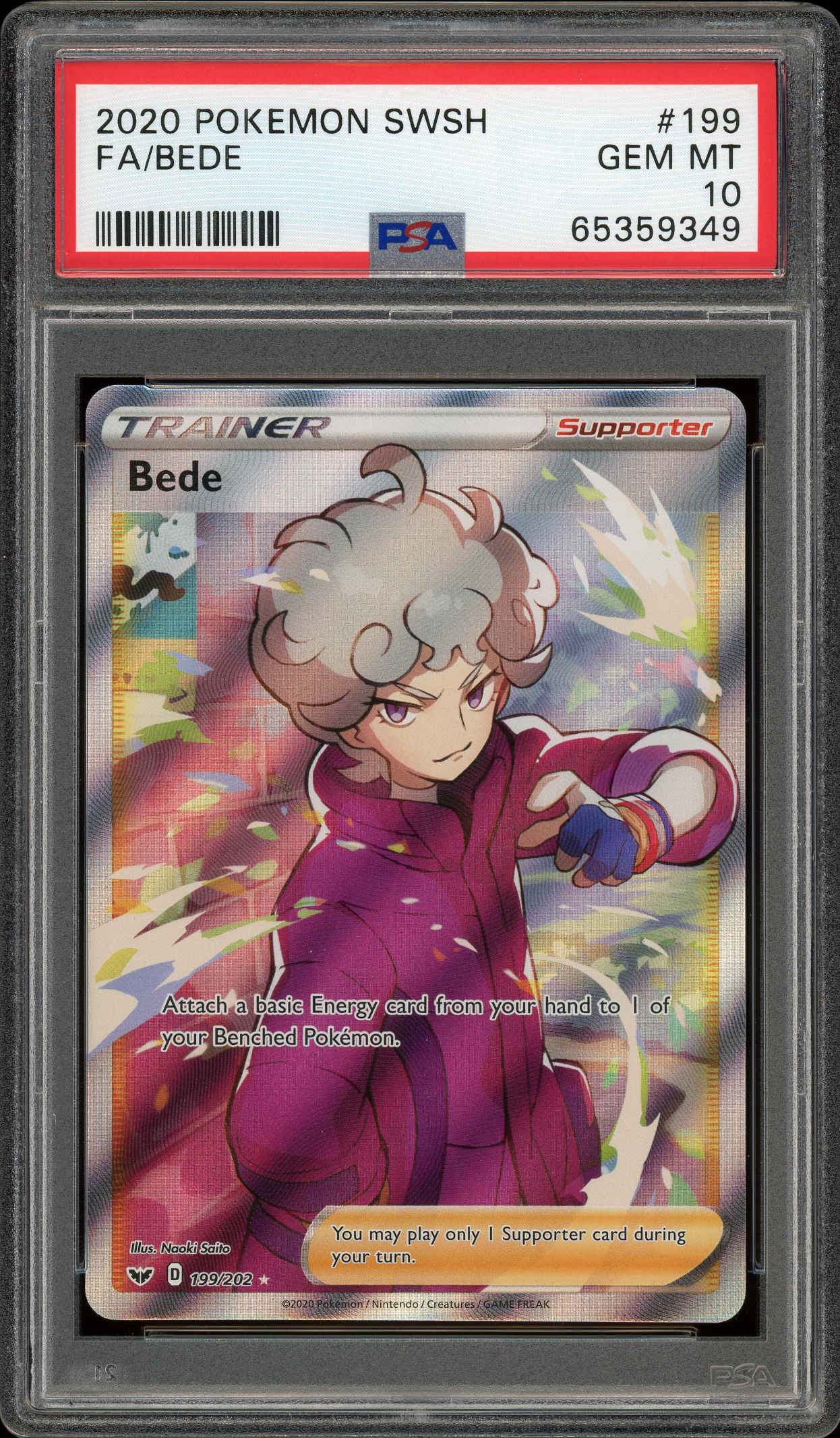 Pokemon: Bede Sword & Shield Base 199/202 PSA 10
