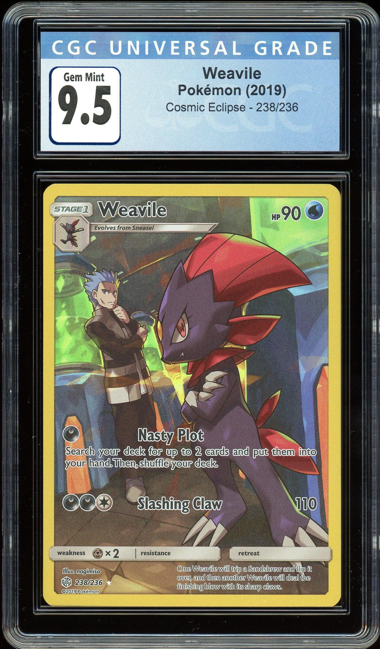 Weavile Cosmic Eclipse 238/236 CGC 9.5 - Josh's Cards