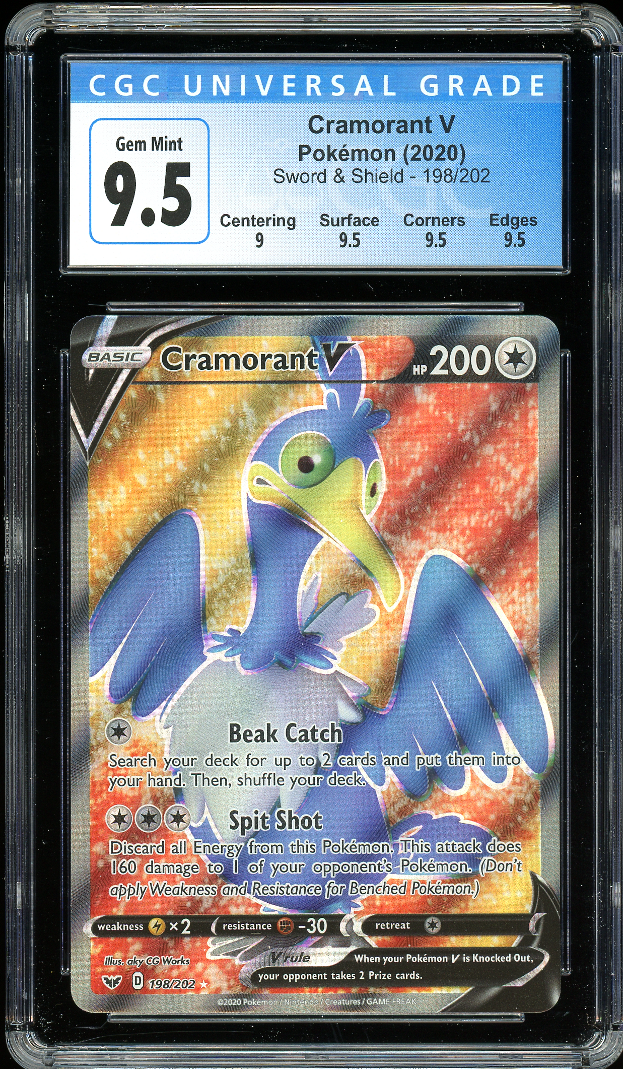 Cramorant V Sword & Shield 198/202 CGC 9.5