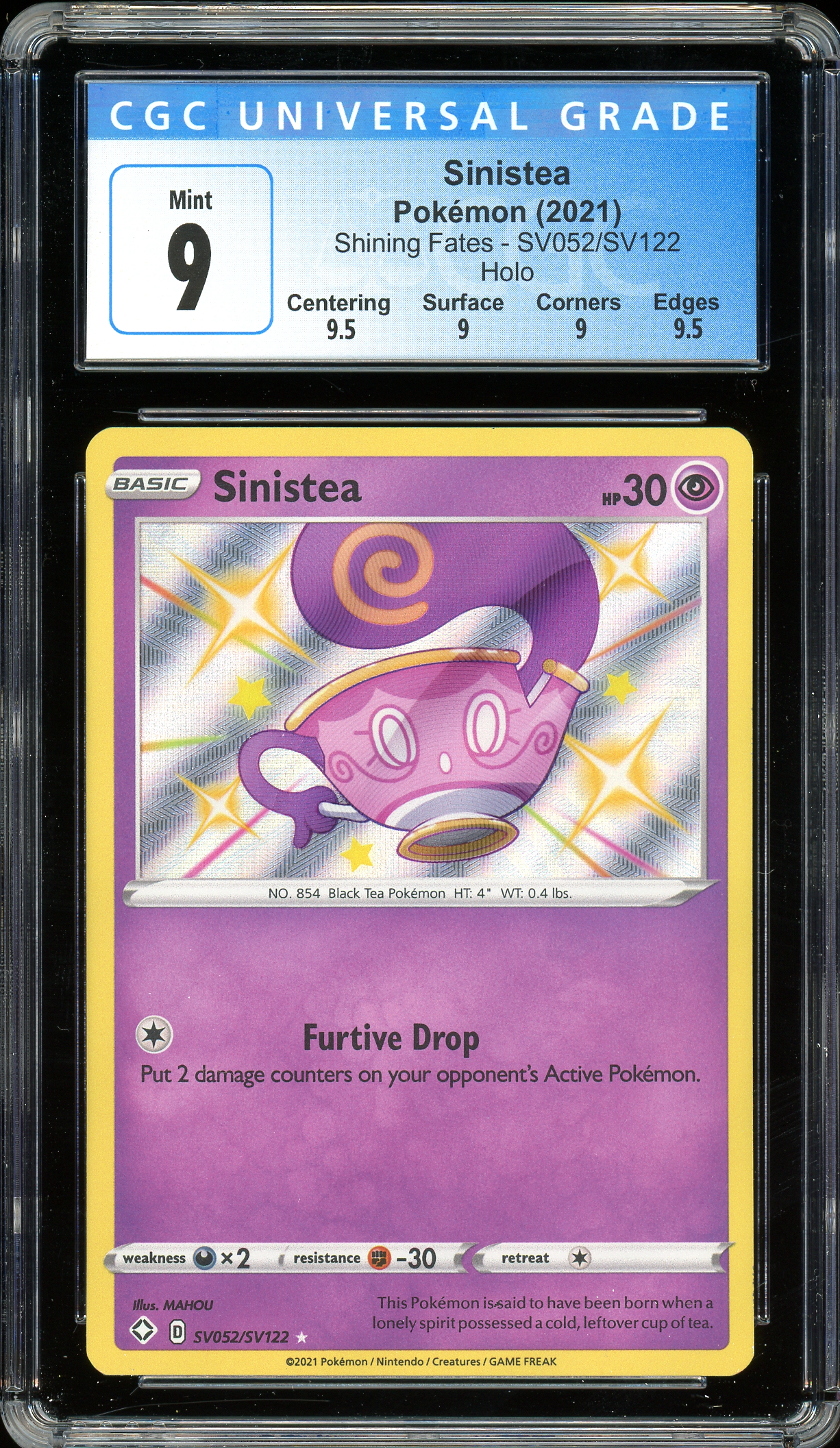 Sinistea Shining Fates SV052/SV122 CGC 9