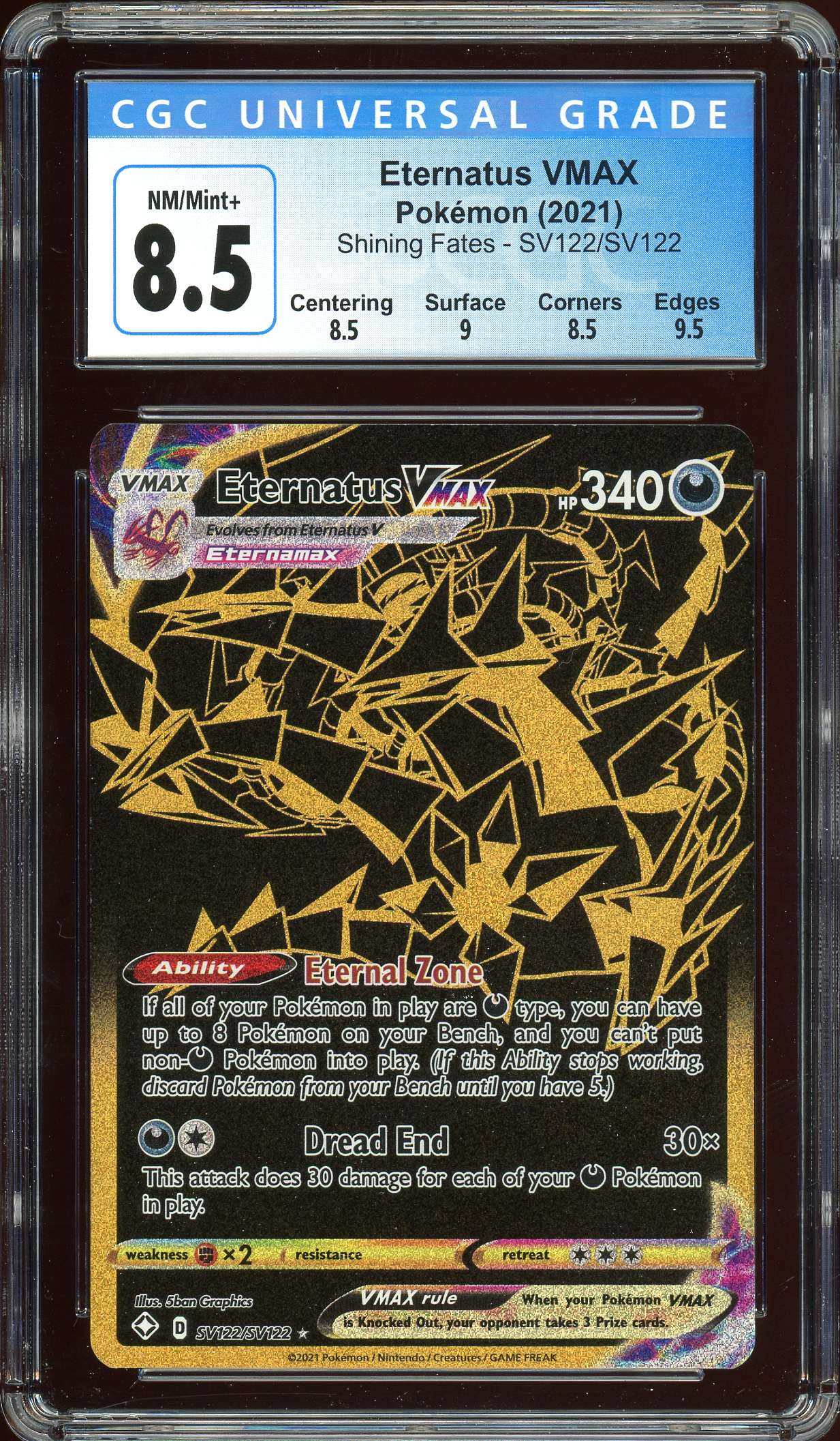 Eternatus VMAX Shining Fates SV122/SV122 CGC 8.5
