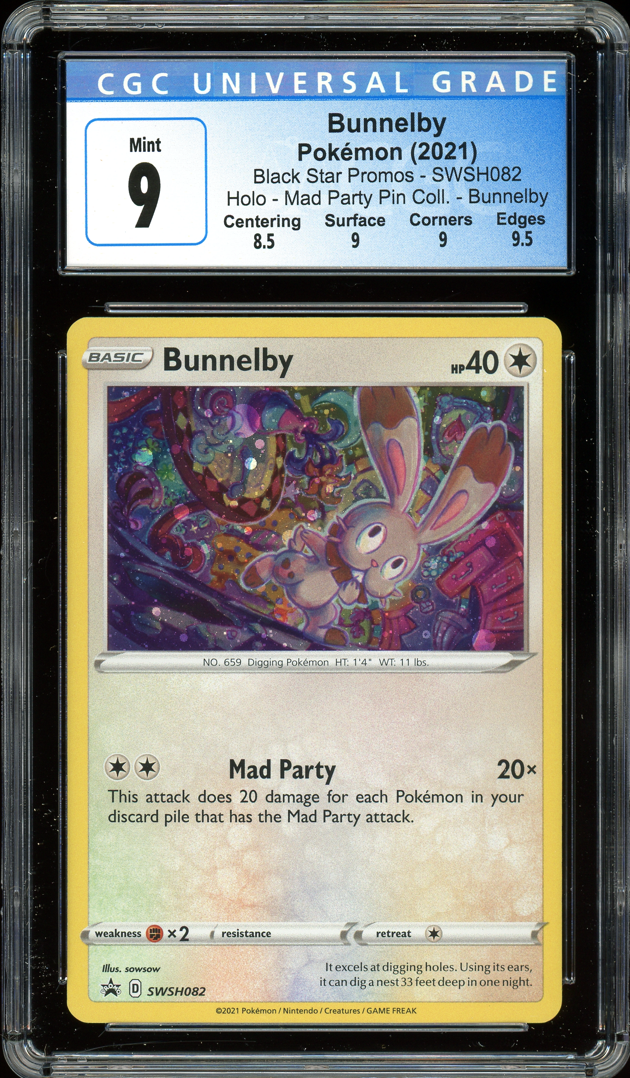 Bunnelby Promo SWSH082 CGC 9