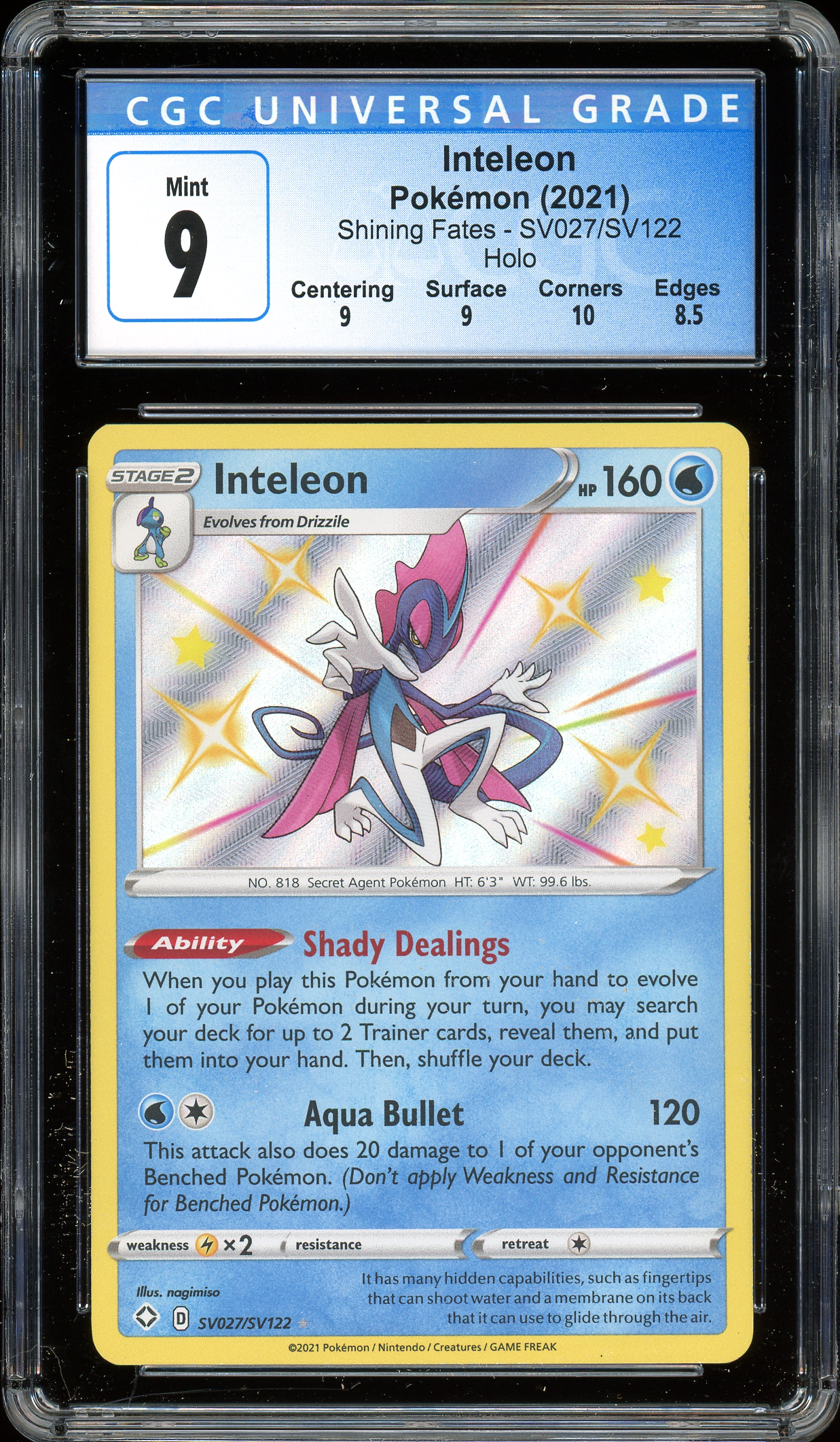 Inteleon Shining Fates SV027/SV122 CGC 9