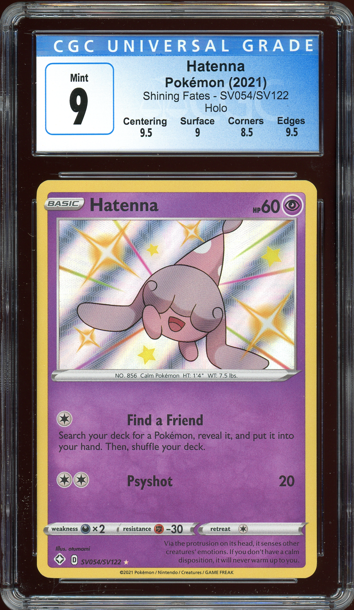 Hatenna Shining Fates SV054/SV122 CGC 9