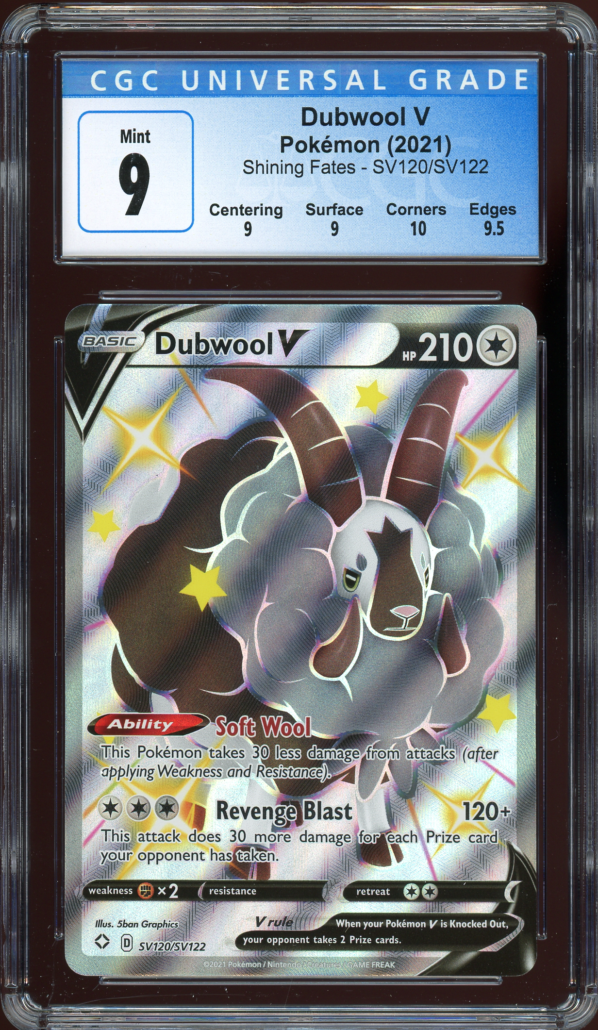 Dubwool V Shining Fates SV120/SV122 CGC 9