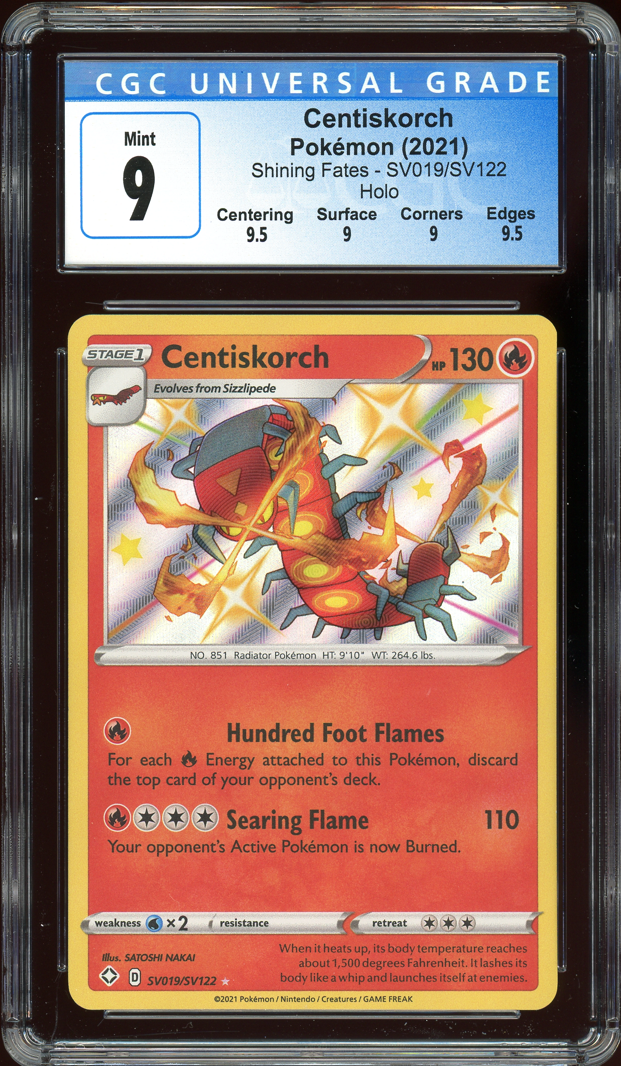 Centiskorch Shining Fates SV019/SV122 CGC 9