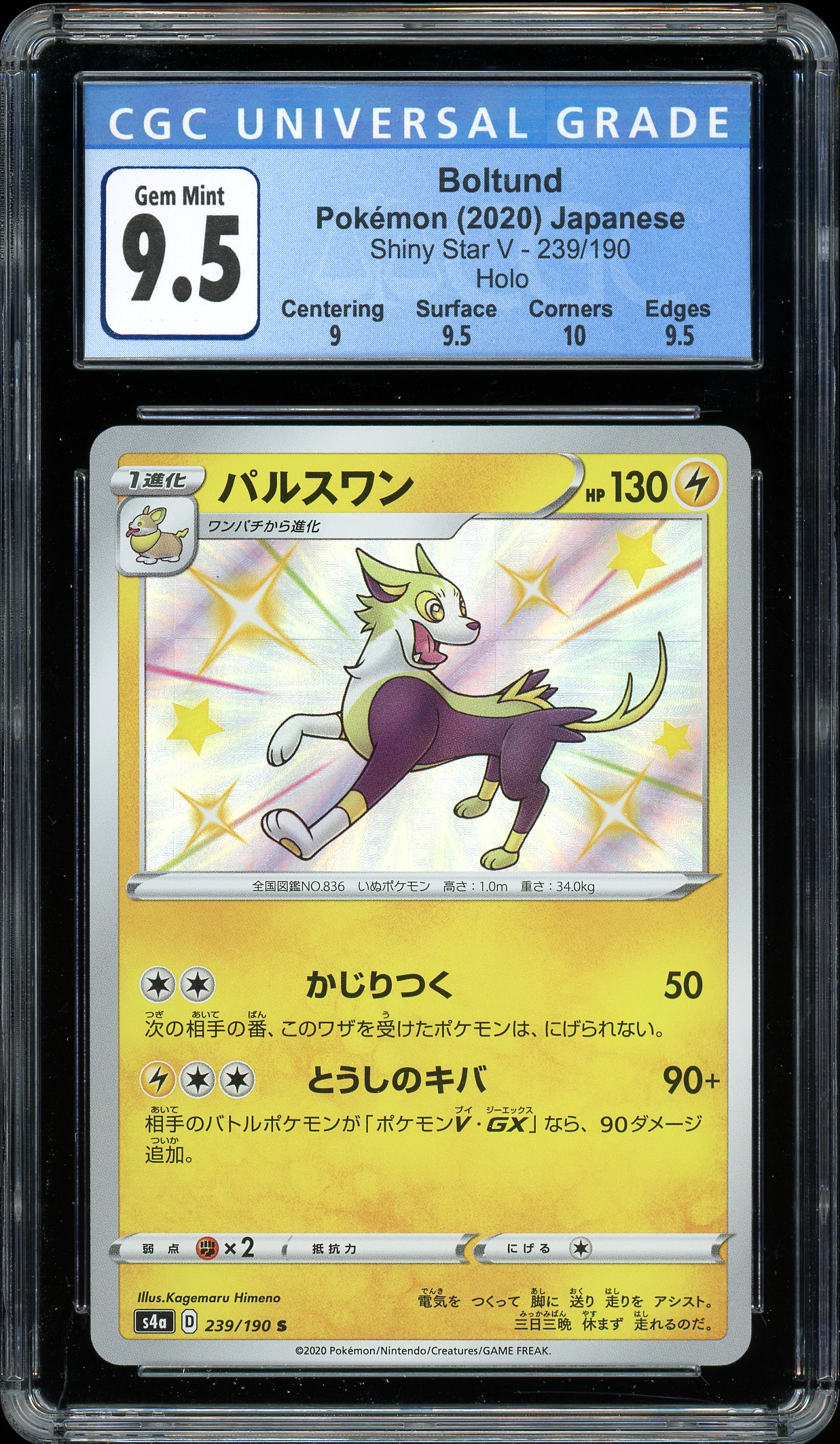 Boltund Shiny Star V 239/190 CGC 9.5 Gem Mint