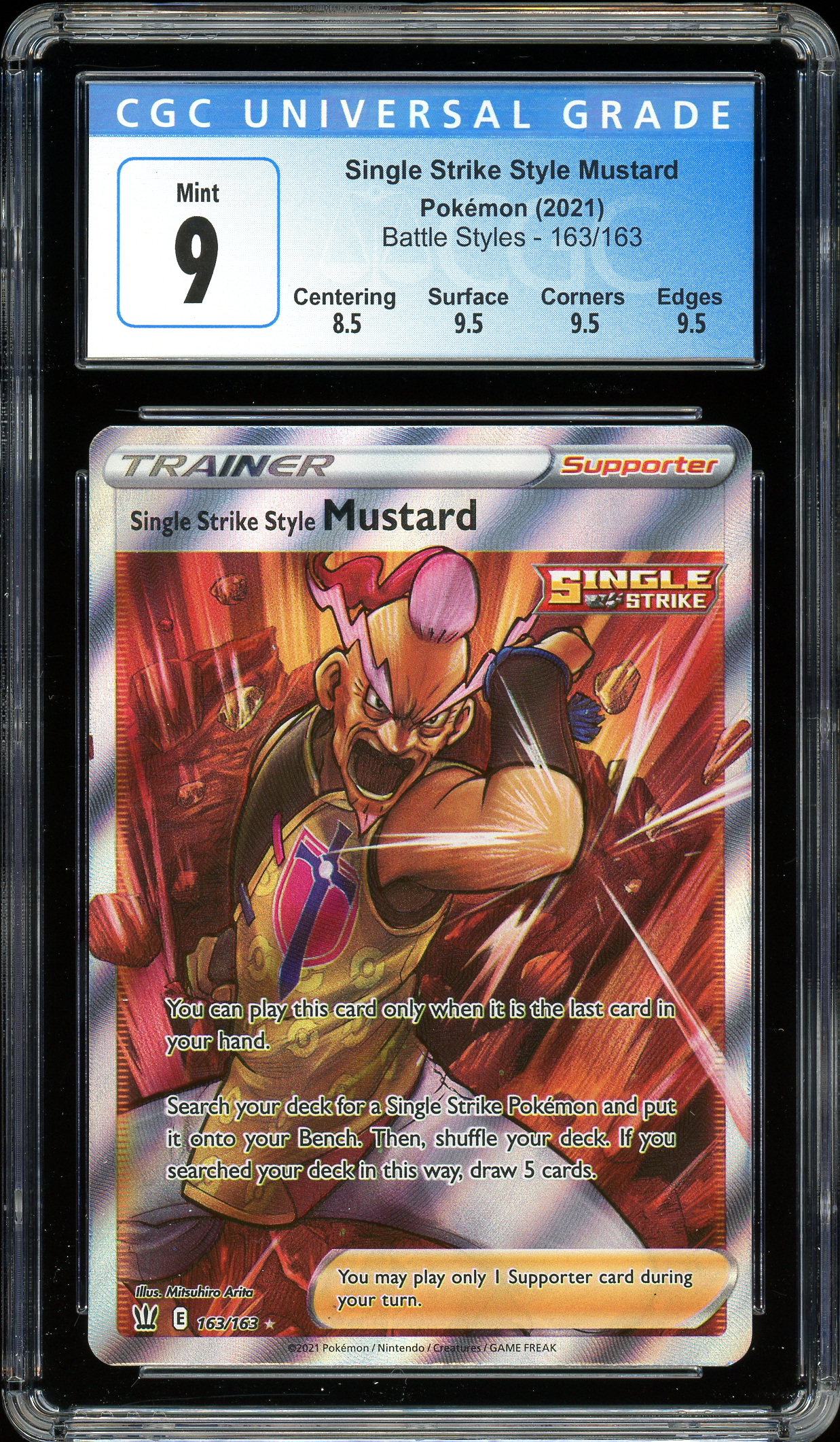 Single Strike Style Mustard Battle Styles 163/163 CGC 9