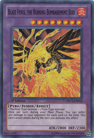 Blaze Fenix, the Burning Bombardment Bird [PRC1-EN012] Super Rare - Josh's Cards