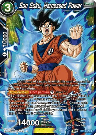 Son Goku, Harnessed Power (BT16-025) [Realm of the Gods] Parallel Foil