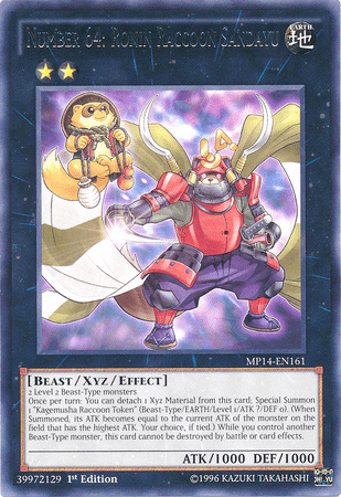 Number 64: Ronin Raccoon Sandayu [MP14-EN161] Rare - Josh's Cards