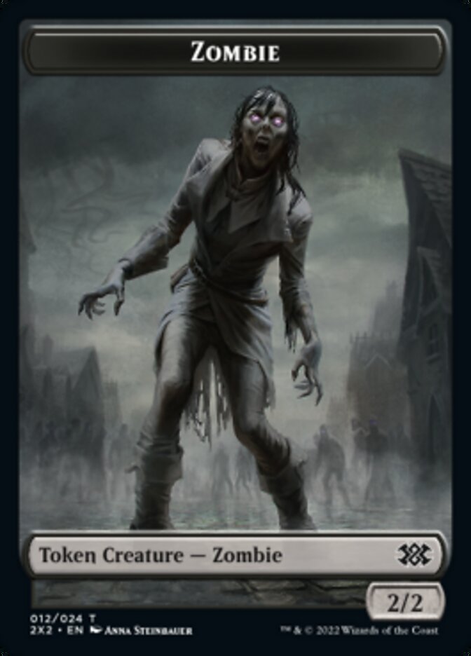 Zombie // Knight Double-Sided Token [Double Masters 2022 Tokens] Foil