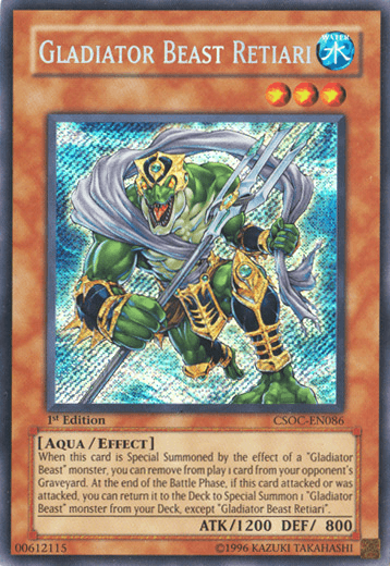 Gladiator Beast Retiari [CSOC-EN086] Secret Rare - Josh's Cards