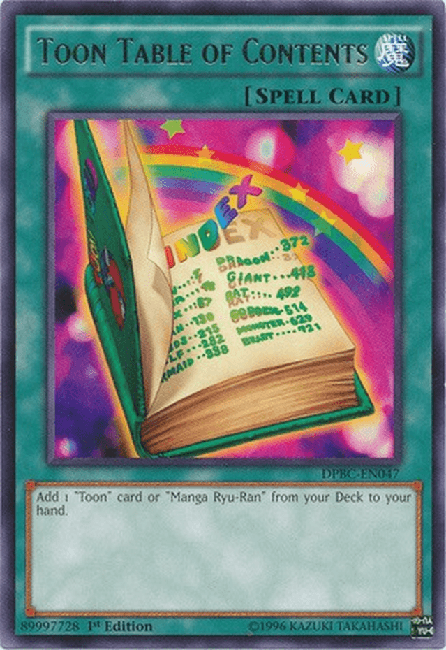 Toon Table of Contents [DPBC-EN047] Rare - Josh's Cards